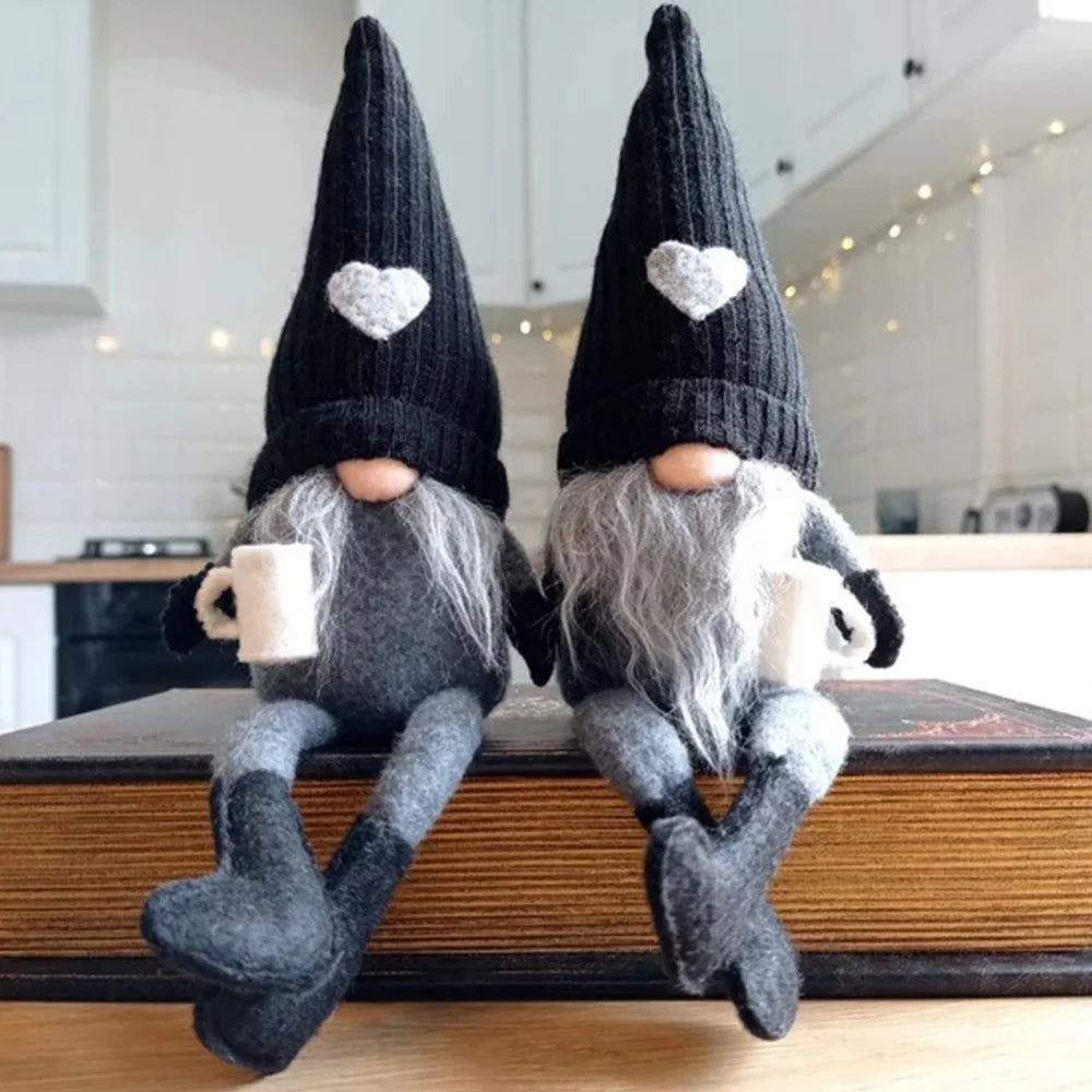 Christmas Coffee Gnome Dolls – Cute Knitted Faceless Plush Gnomes for Coffee Bar or Farmhouse Decoration