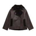 Women’s Plush Faux Leather Jacket – Warm Autumn & Winter Outerwear
