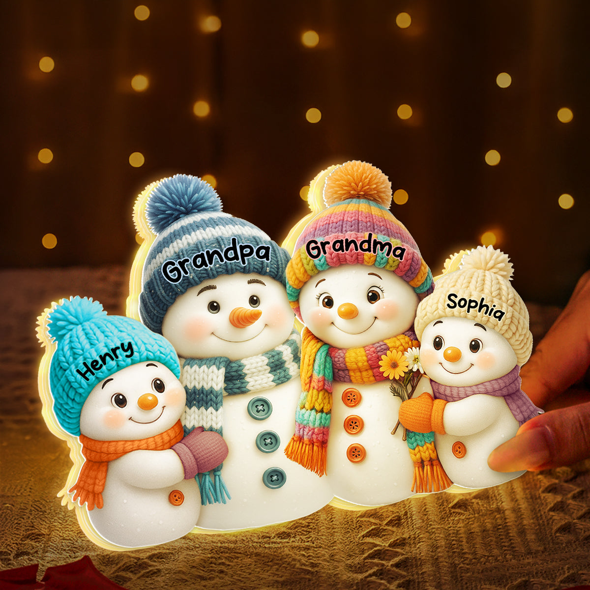 Personalized Snowman Light Box for Grandparents – A Magical Christmas Keepsake