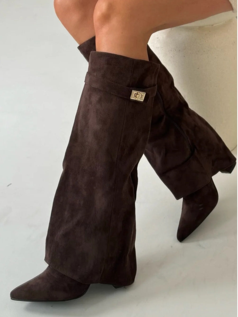 - Women’s Buckle Thigh-High Boots