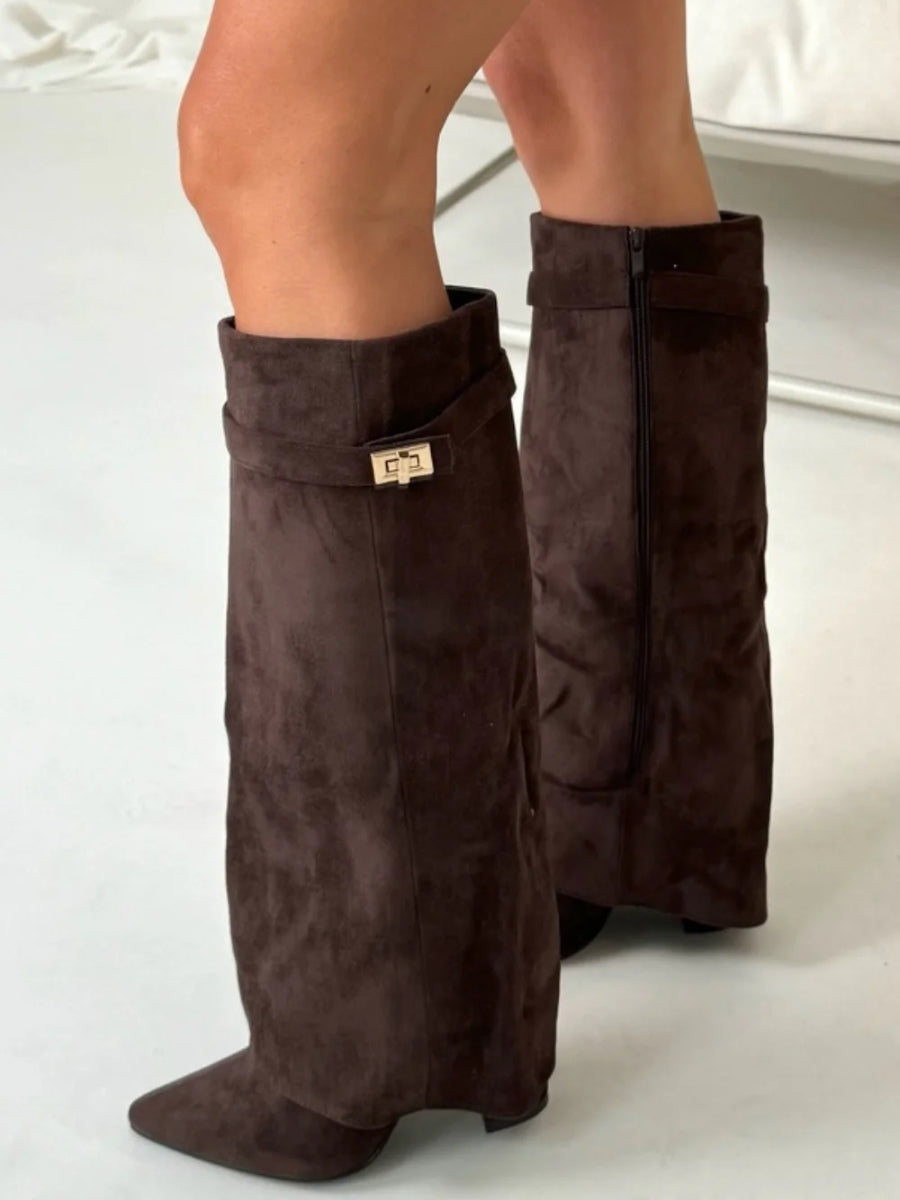 - Women’s Buckle Thigh-High Boots