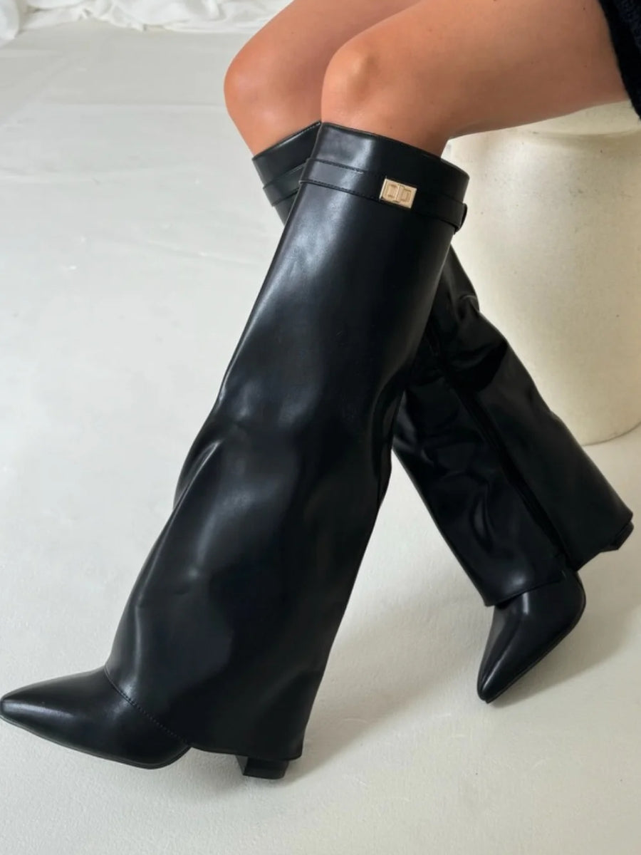 - Women’s Buckle Thigh-High Boots