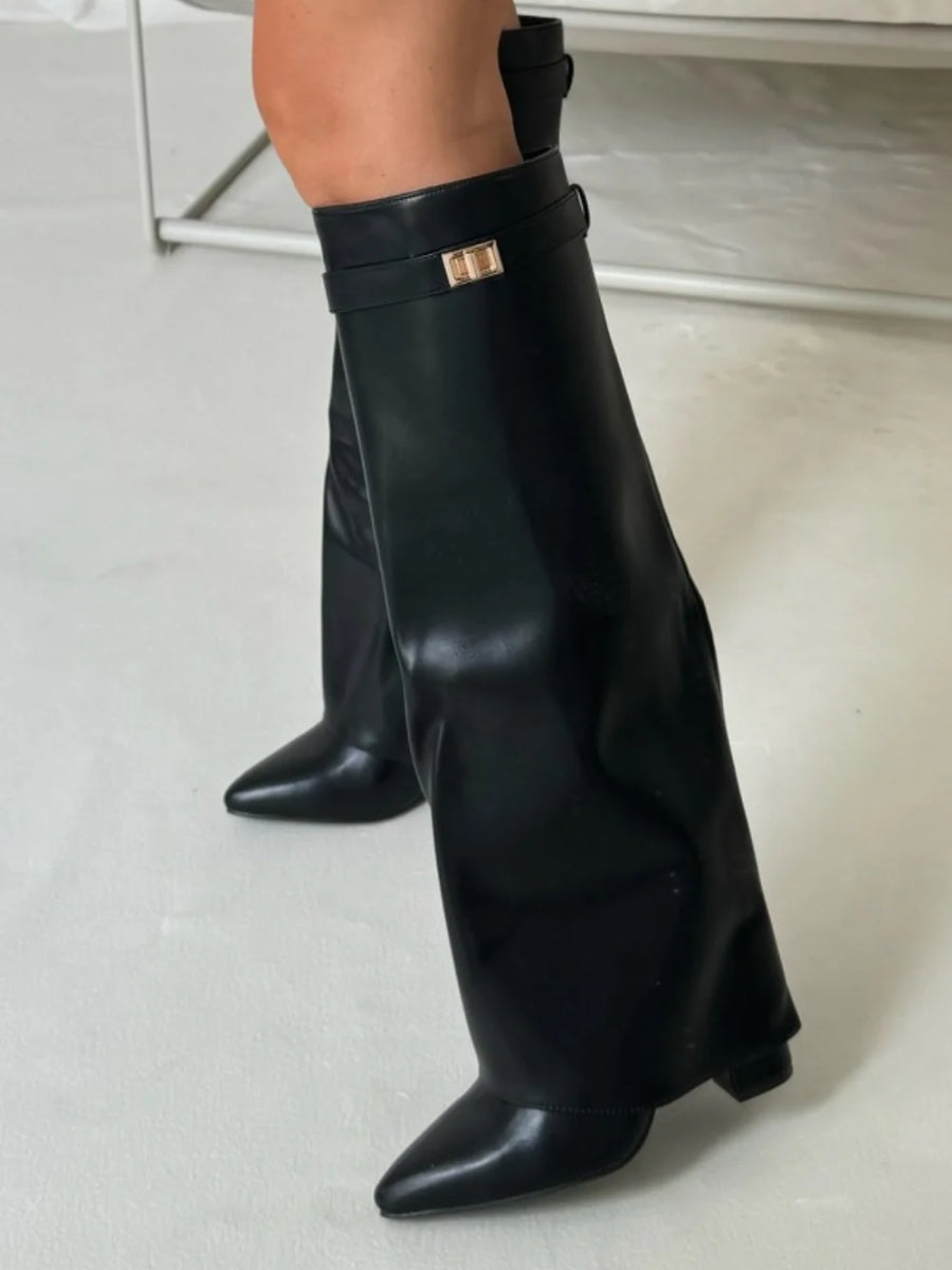- Women’s Buckle Thigh-High Boots