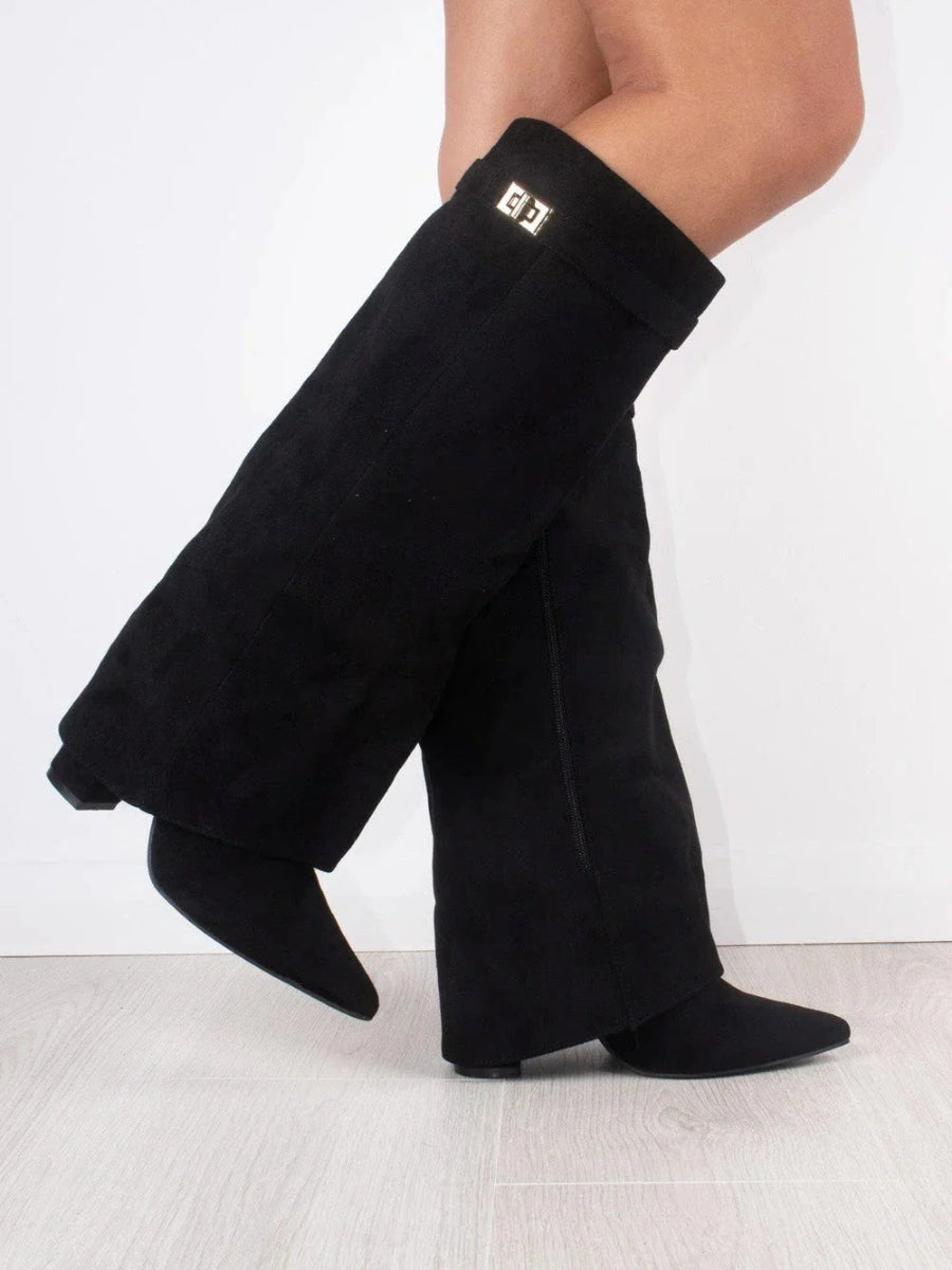 - Women’s Buckle Thigh-High Boots