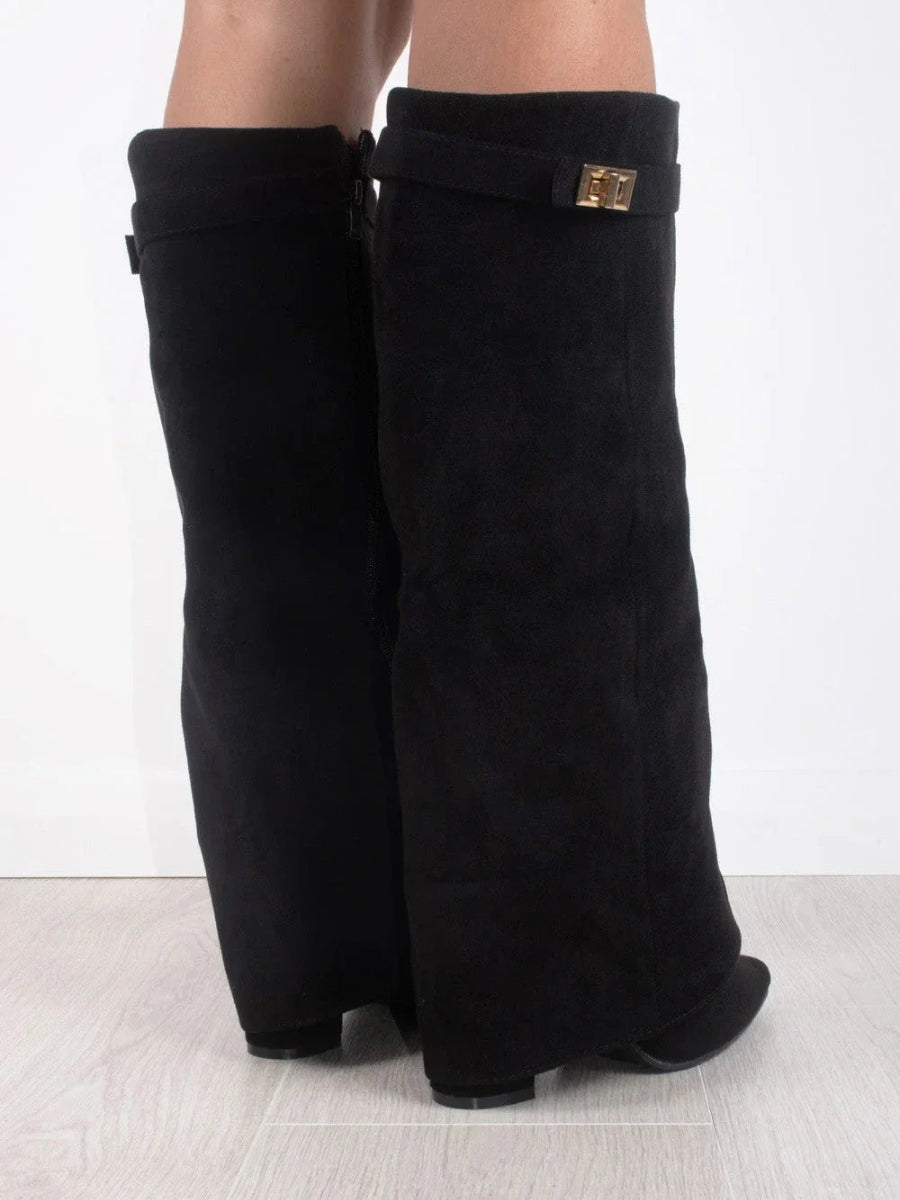 - Women’s Buckle Thigh-High Boots