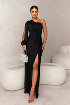 - Women’s One Shoulder Slit Dress Maxi