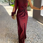 - Women’s One Shoulder Slit Dress Maxi