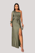 - Women’s One Shoulder Slit Dress Maxi