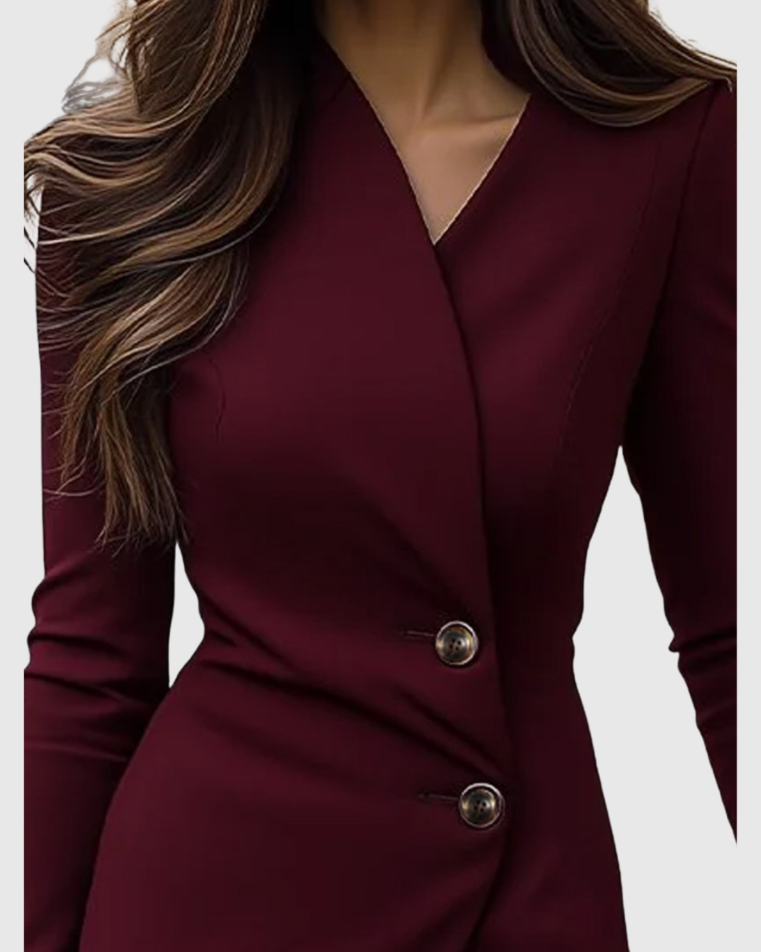 - Women’s Wrap Button Midi Dress