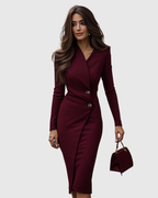 - Women’s Wrap Button Midi Dress