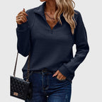 - CozyCollar Textured Knit Top