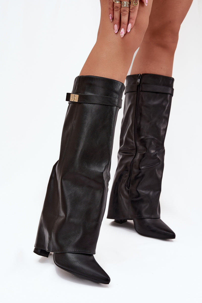 Women’s Buckle Thigh-High Boots