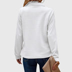 - CozyCollar Textured Knit Top