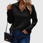 - CozyCollar Textured Knit Top