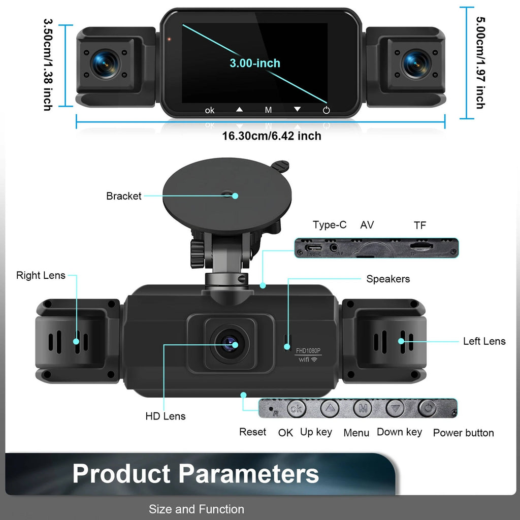 - Premium Wireless Dash Cam – Night Vision & Dual Lens Recording
