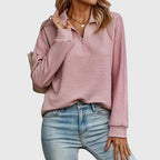 - CozyCollar Textured Knit Top