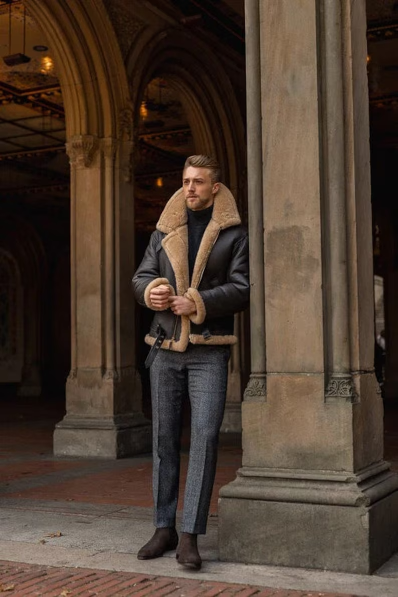 - The Aldrin Luxe Shearling Bomber Jacket