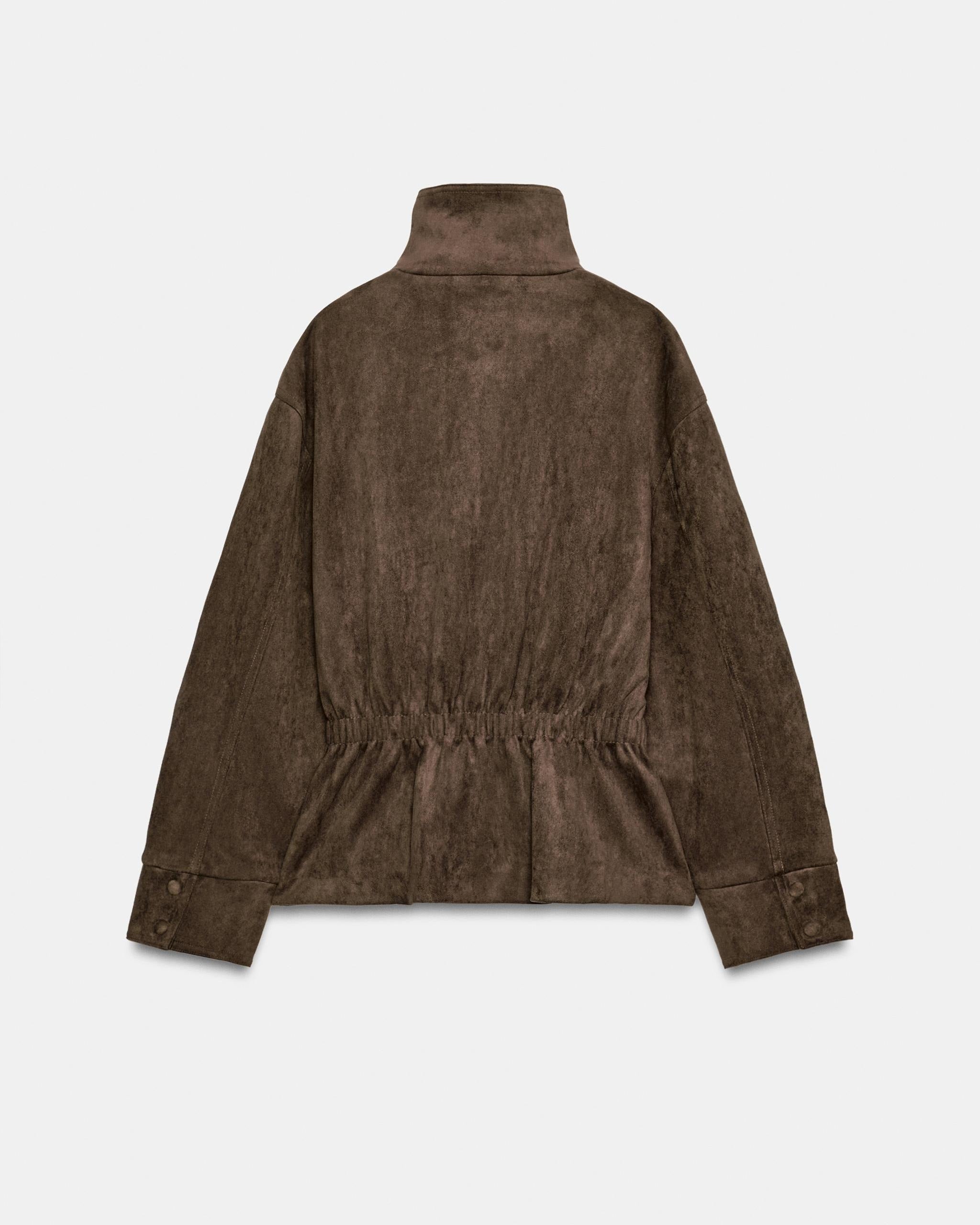 Belted Suede-Effect Jacket