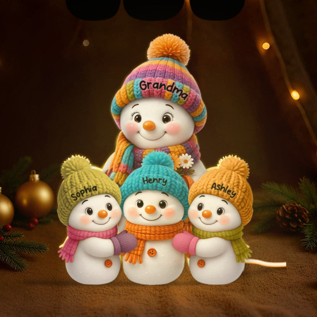 Personalized Snowman Light Box for Grandparents – A Magical Christmas Keepsake