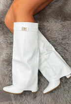 Women’s Buckle Thigh-High Boots