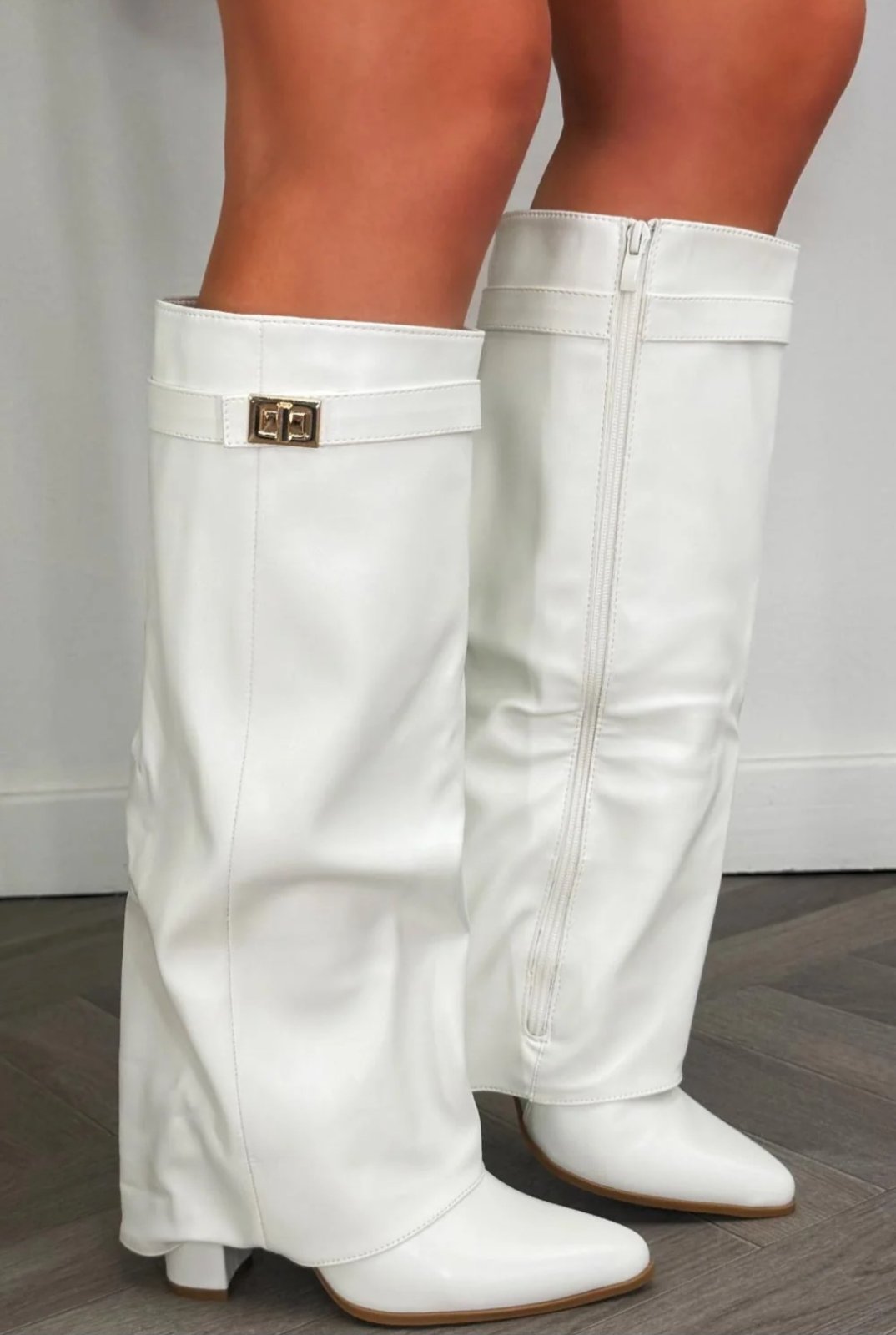 Women’s Buckle Thigh-High Boots