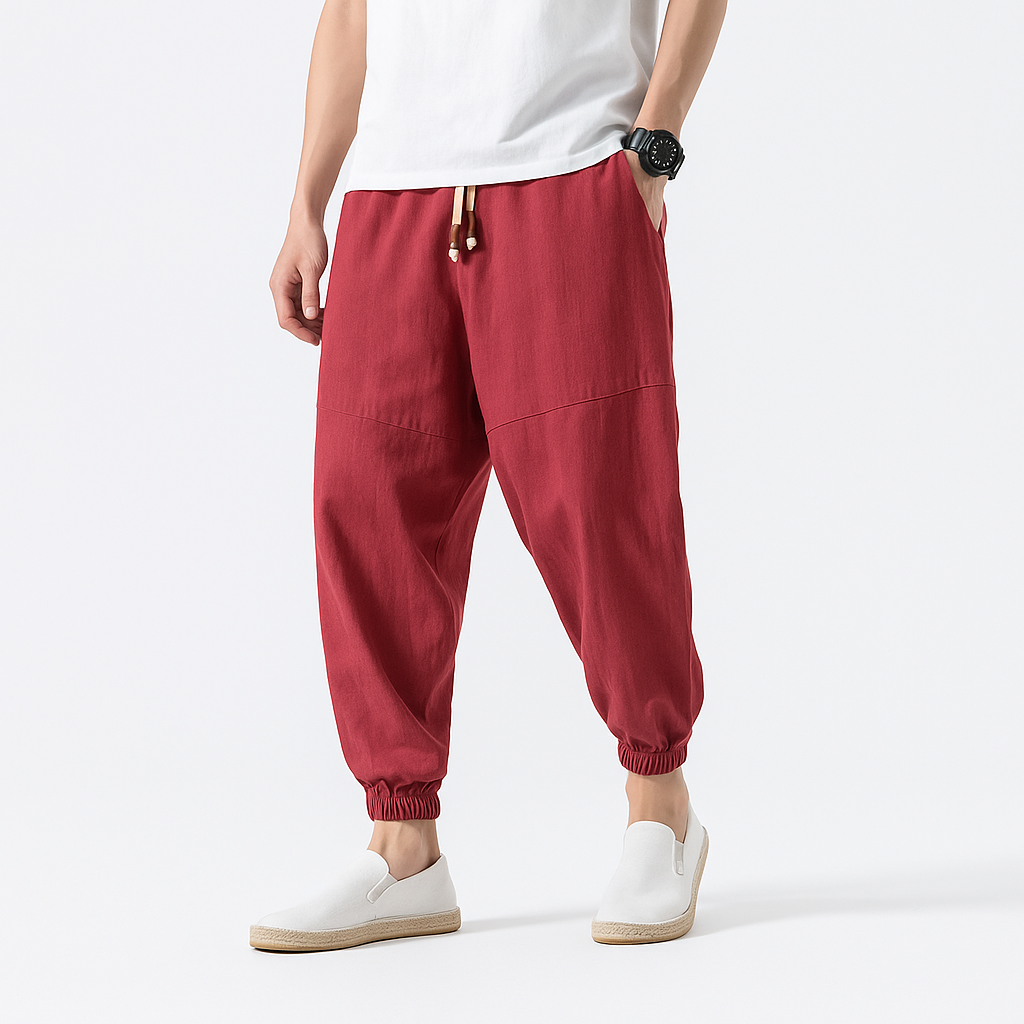 - Yoshika Loose-Fit Drawstring Trousers